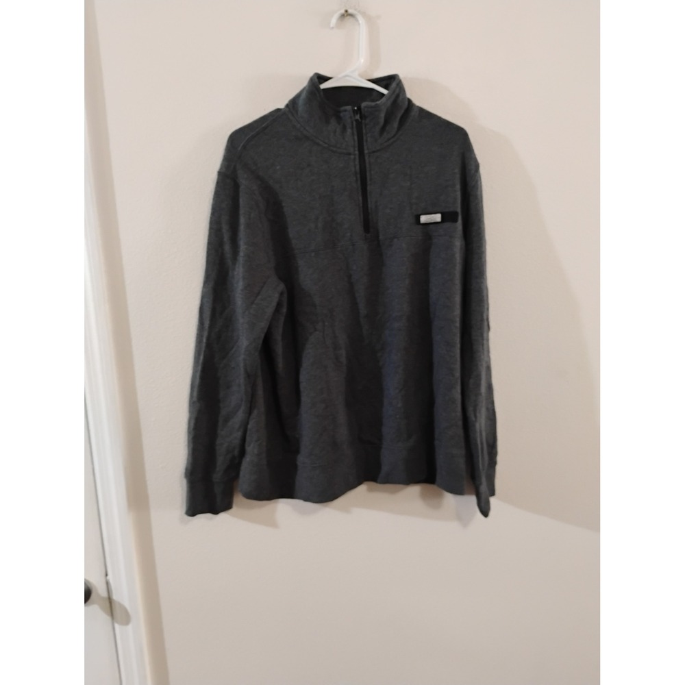 Ocean Coast Mens Medium Charcoal Gray Heather Quarter Zip Pullover Fleece Top